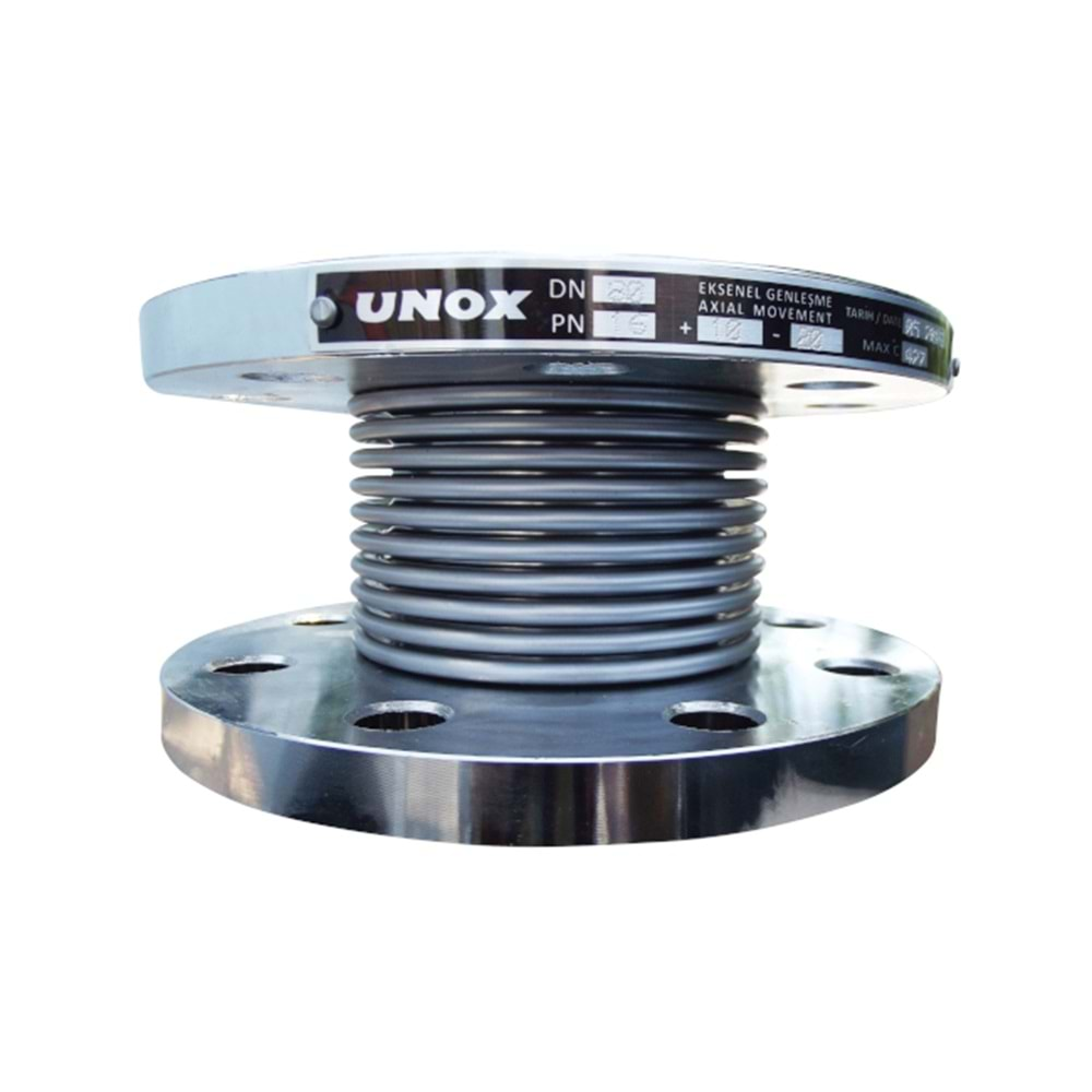 UNOX UKM30DF DN100 PN16 DÖNER FLANŞLI 30 MM. LAYNERSİZ METAL KÖRÜKLÜ KOMPANSATÖR