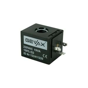 GEVAX 220 V. AC 19 W. SOLENOİD VANA BOBİNİ